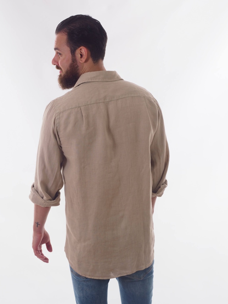 Camisa 100% Puro Lino Camel