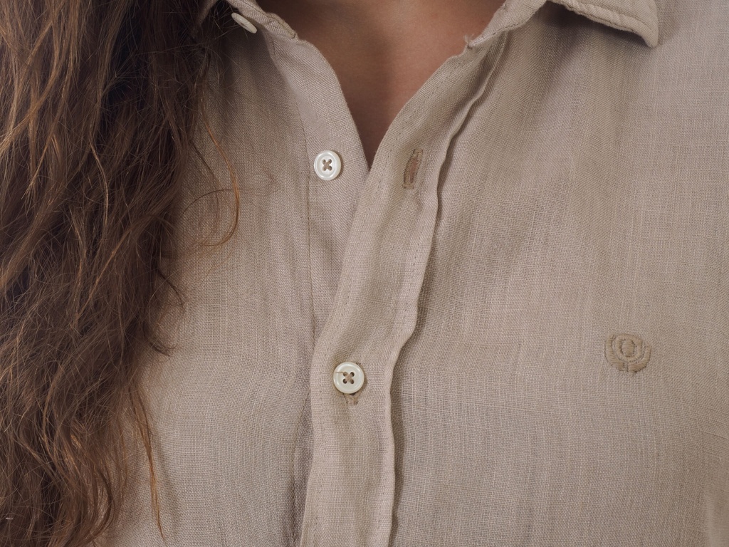 Camisa 100% Puro Lino Camel