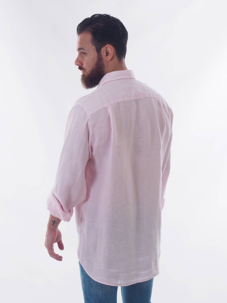 Camisa 100% Puro Lino Rosa