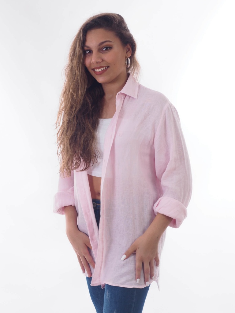 Camisa 100% Puro Lino Rosa