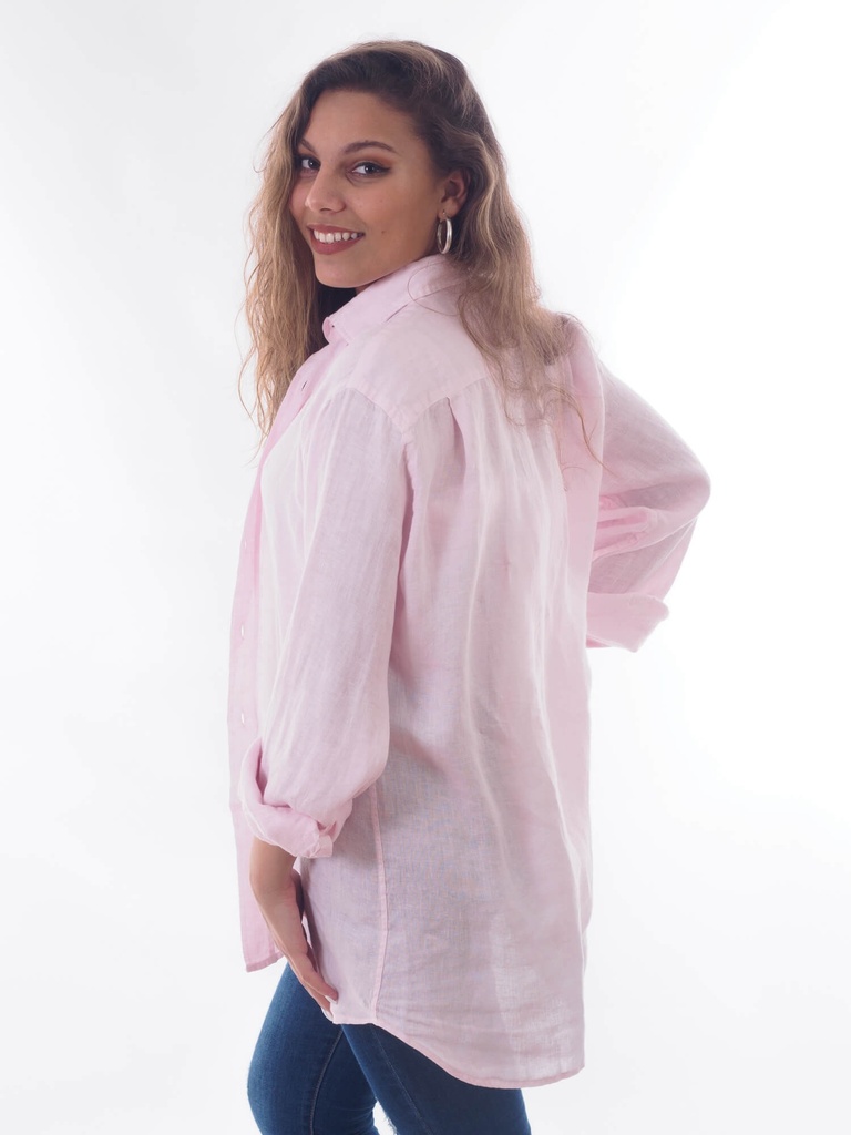 Camisa 100% Puro Lino Rosa