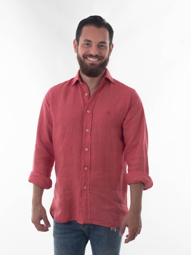 Camisa 100% Puro Lino Coral