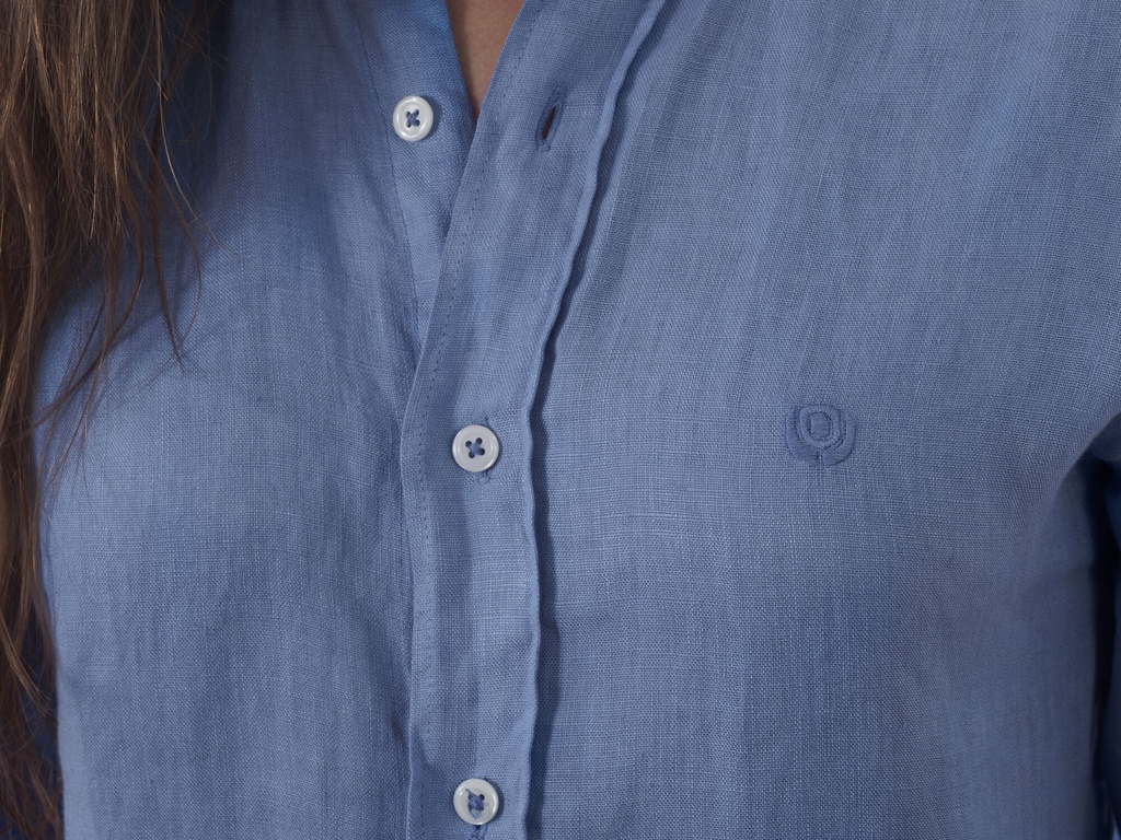 Camisa 100% Puro Lino Azul