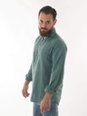 Camisa Polera 100% Puro Lino Verde Petróleo