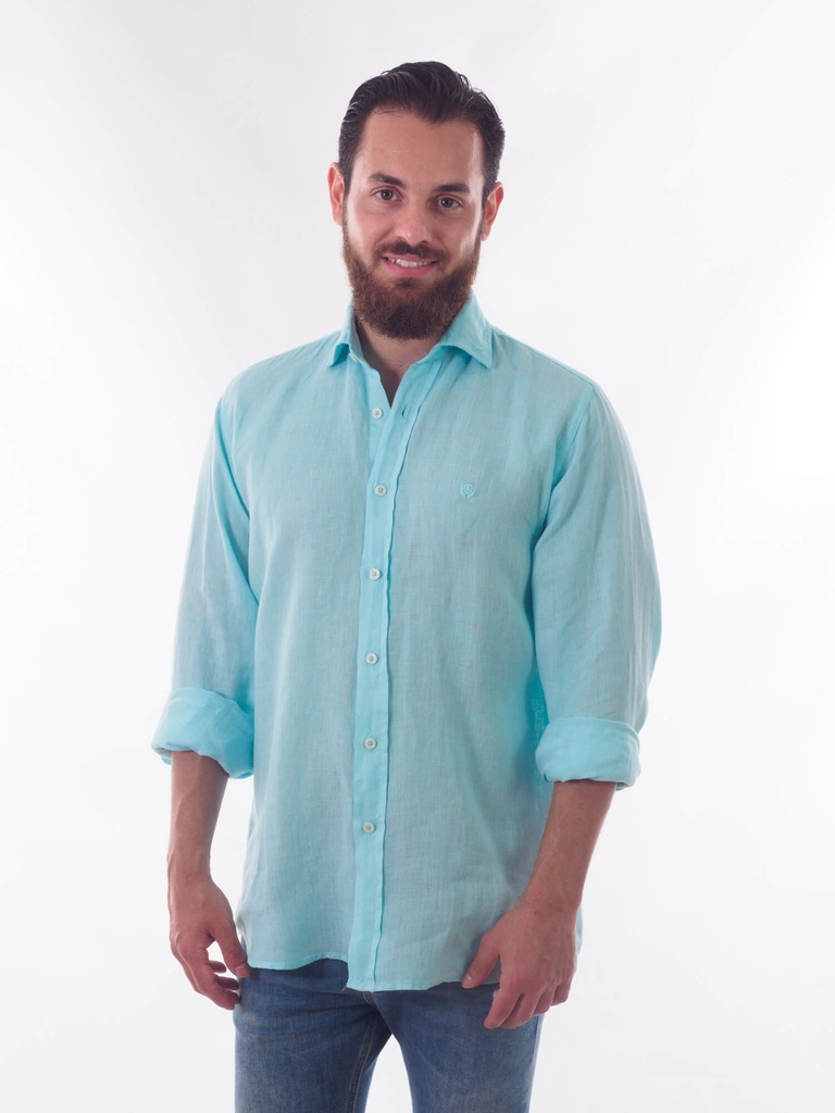 Camisa 100% Puro Lino Verde Agua