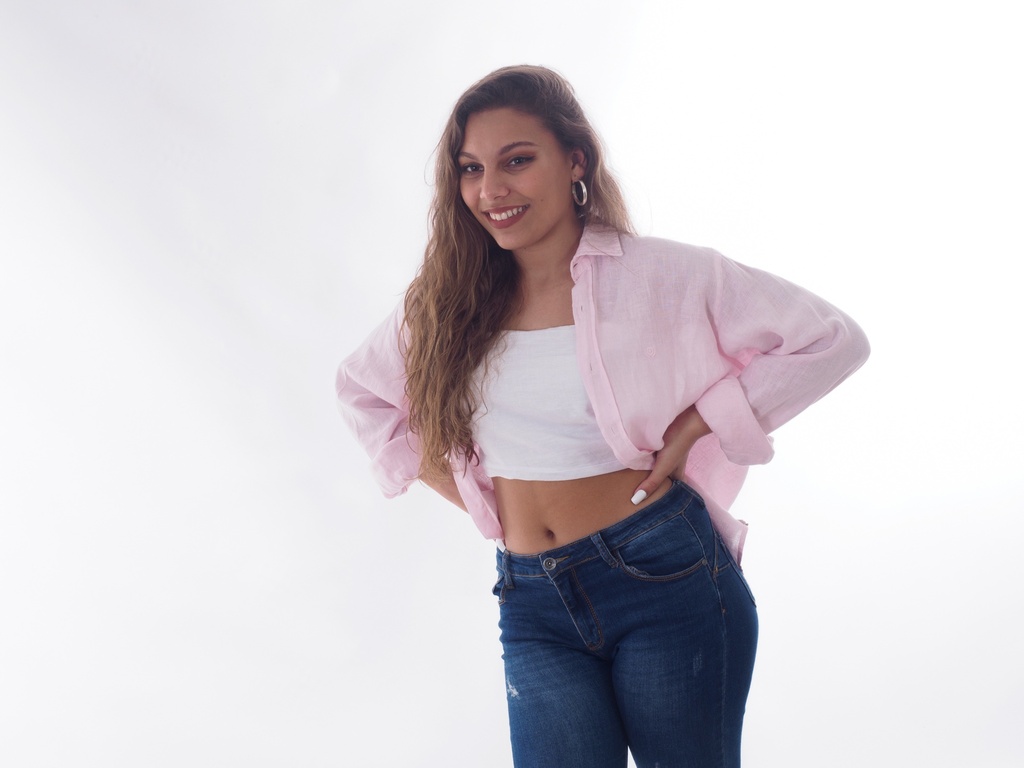 Camisa 100% Puro Lino Rosa