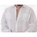 GUAYABERA100% LINO BLANCA